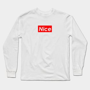 Nice (Red) Long Sleeve T-Shirt